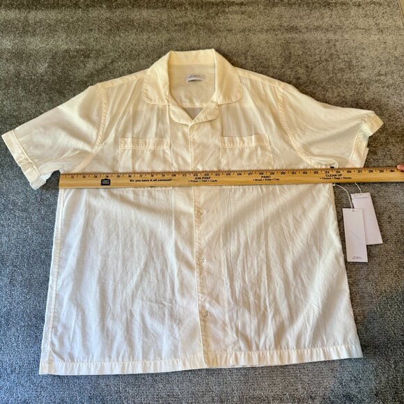 NWT Saturdays New York City Cameron Camp Collar White Button Shirt Size Large - Picture 8 of 10